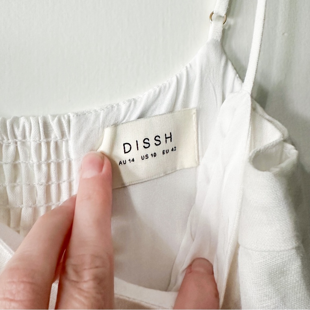 DISSH Harper Dress Midi Linen White Size 10 - Picture 4 of 8